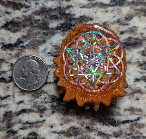 Merkabah over seed of life w/ opal