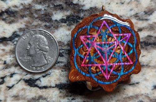 Merkabah over seed of life w/ opal