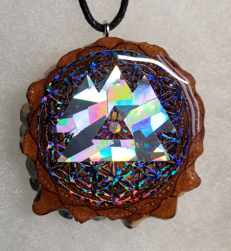 Wakaan over blackout flower of life with opal