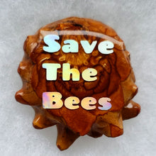 Load image into Gallery viewer, Honey comb with opal save the bees on the back