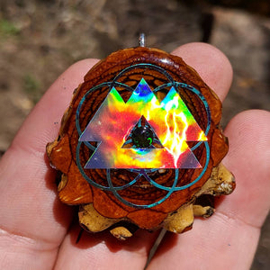 Wakaan over seed of life with black opal