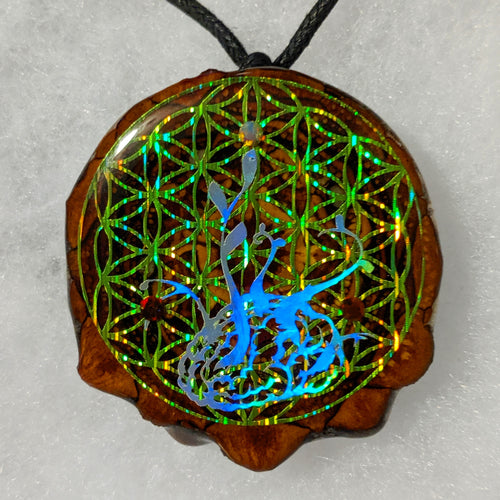 Ganja white night over Flower of Life with opals
