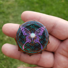 Load image into Gallery viewer, Flower of life with butterfly and opal