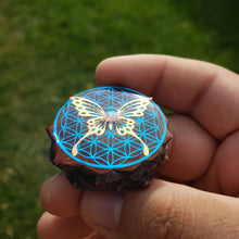 Load image into Gallery viewer, Flower of life with butterfly and opal