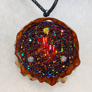 ZD over flower of Life with 3 opals