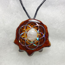 Load image into Gallery viewer, Moonstone seed of life pinecone pendant